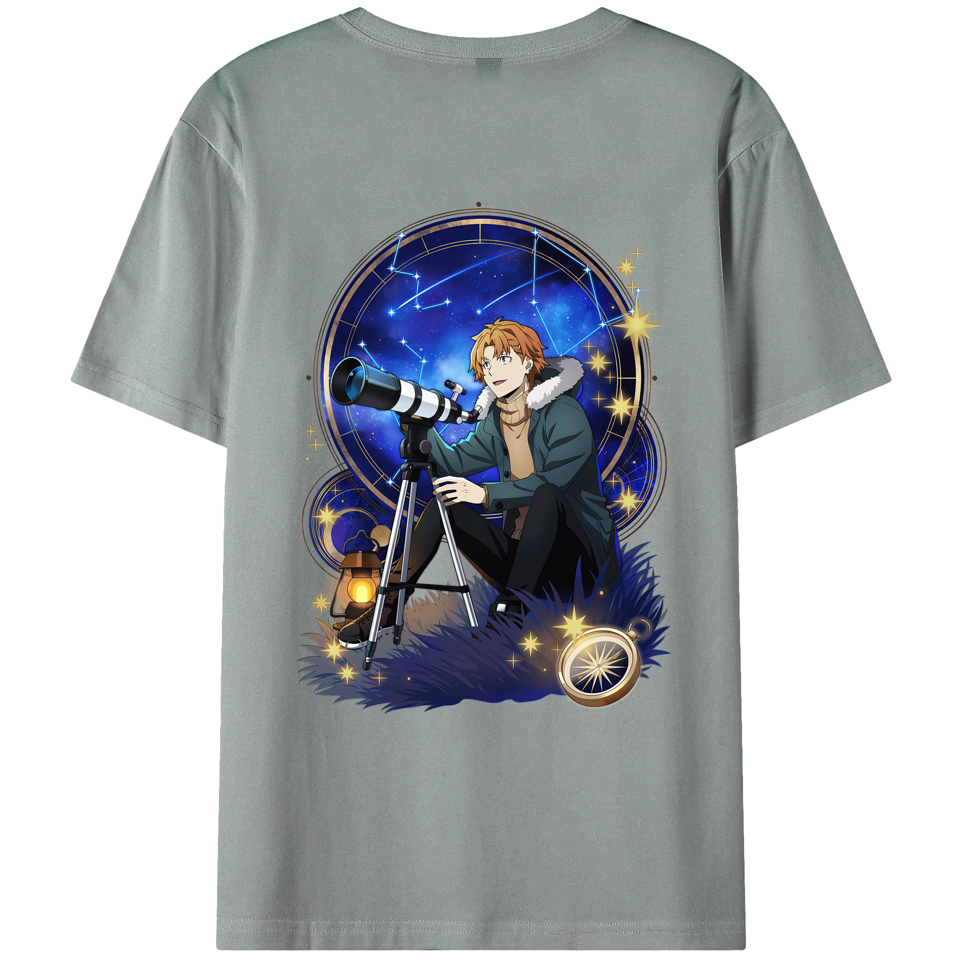 （画像用） 文豪ストレイドッグス Bungo Stray Dogs 綿100％ メンズ半袖Tシャツ（バックプリント） 通気性